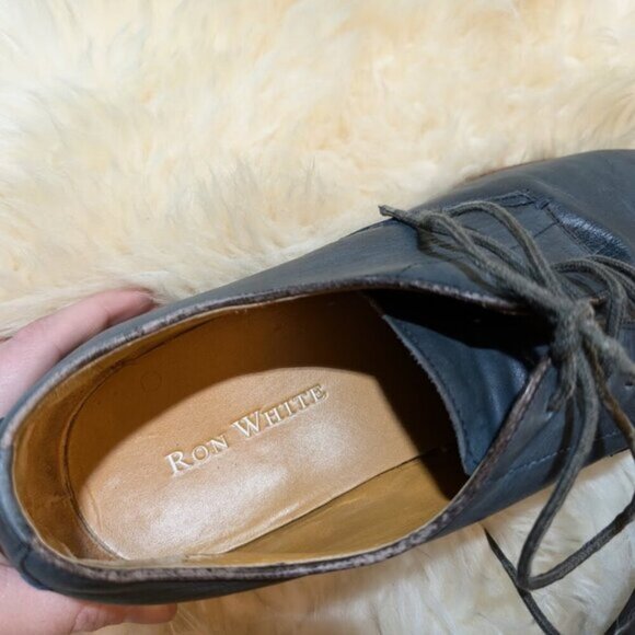 Ron White Leather Dress Shoes "Wyatt" Blueish Grey Men Size 10 - Picture 9 of 15